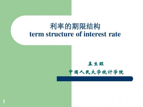 金融数学课件--(10)利率的期限结构