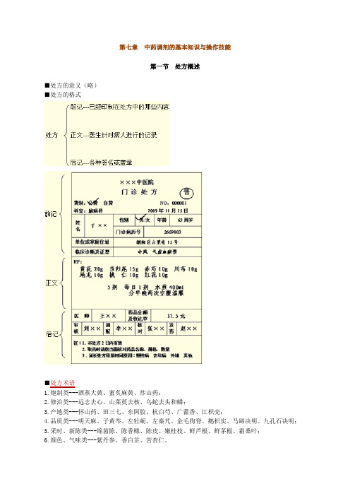 中药调剂的基本知识与操作技能