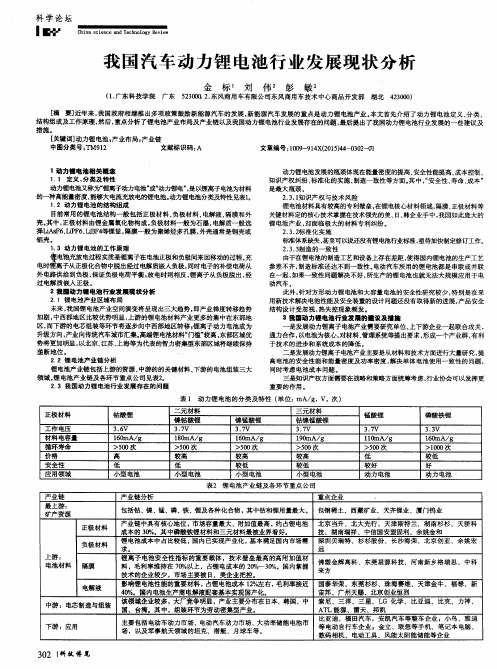 我国汽车动力锂电池行业发展现状分析