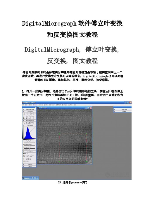 DigitalMicrograph软件傅立叶变换和反变换图文教程-TEM