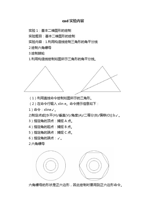 cad实验内容