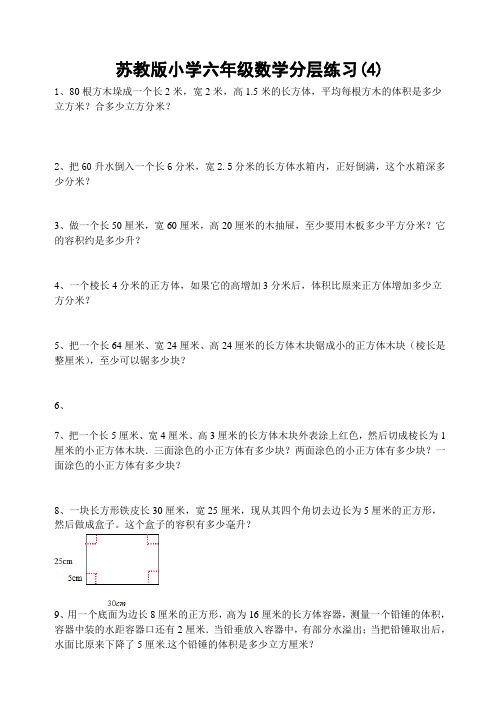 苏教版小学六年级数学分层练习4