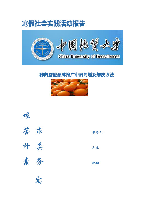 秭归脐橙实践调查报告