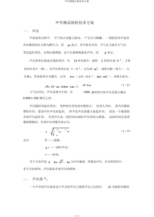 声学测量分析技术方案