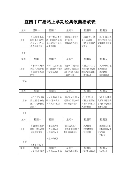 学校广播站播放的经典曲目