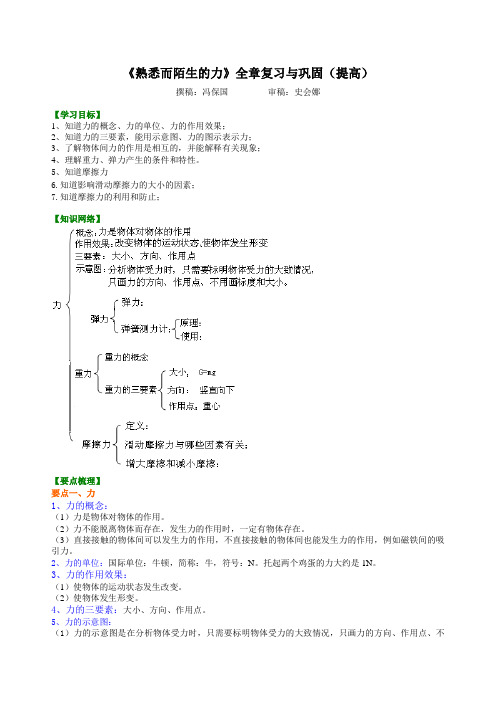 《熟悉而陌生的力》全章复习与巩固(提高) 知识讲解