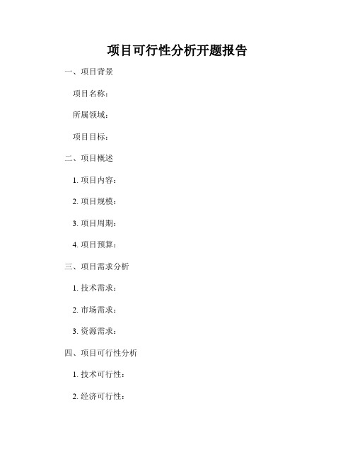 项目可行性分析开题报告