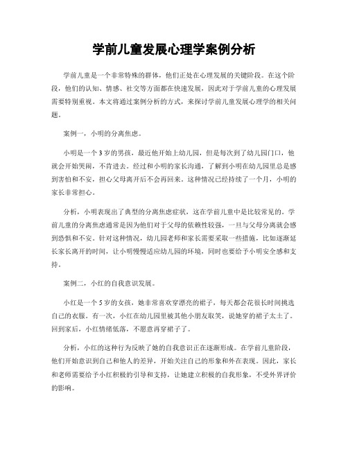 学前儿童发展心理学案例分析