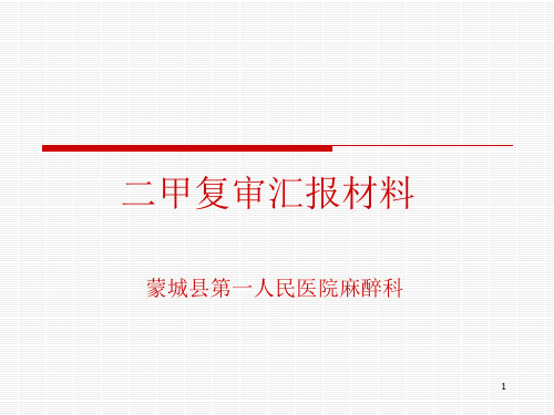 麻醉科二甲复审汇报材料-文档资料