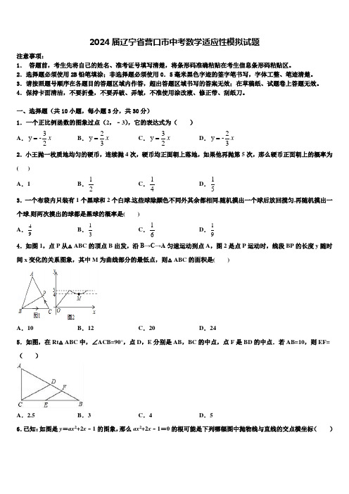 2024届辽宁省营口市中考数学适应性模拟试题含解析