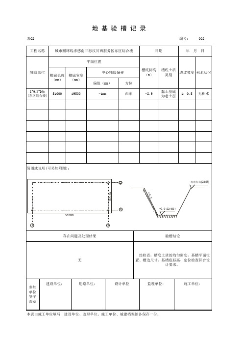 地基验槽记录表