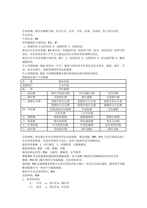 园林树木栽植养护学(第3版)复习资料