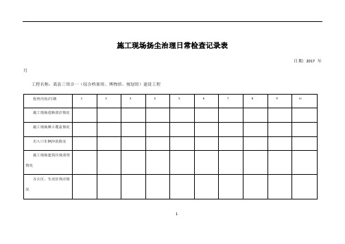 施工现场扬尘治理日常检查记录表00385