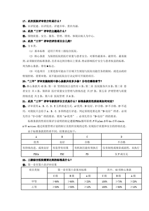 等级医院评审应知应会