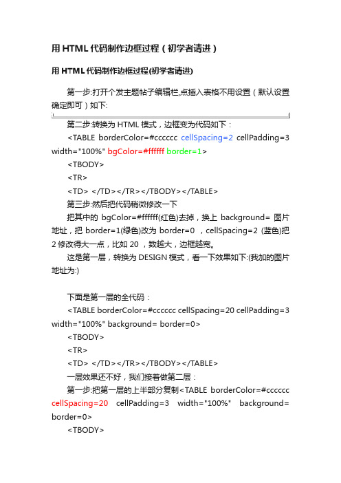 用HTML代码制作边框过程（初学者请进）