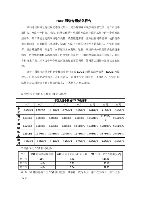 EDGE网络专题优化报告路测