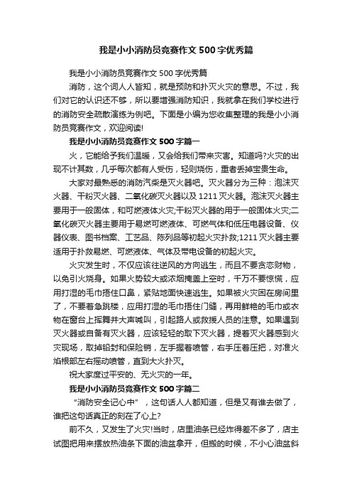 我是小小消防员竞赛作文500字优秀篇