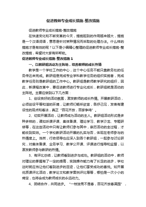 促进教师专业成长措施-整改措施