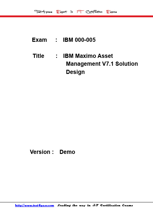 Test4pass IBM 000-005 exam pdf braindumps