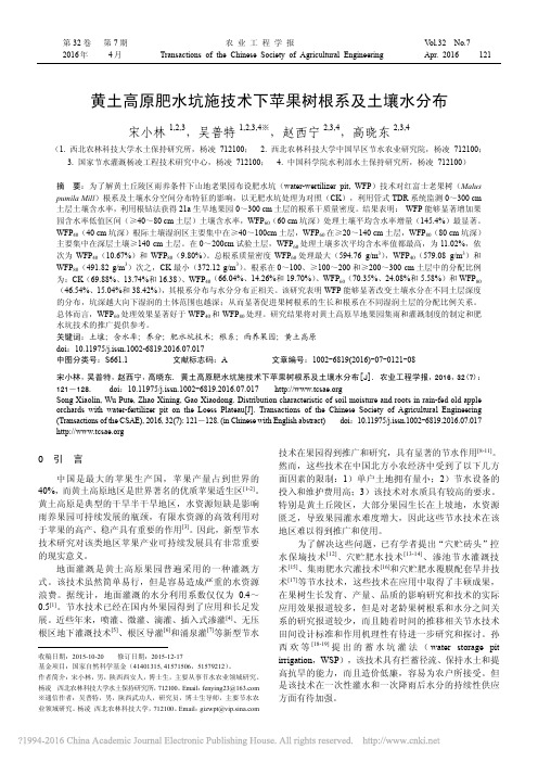 黄土高原肥水坑施技术下苹果树根系及土壤水分布