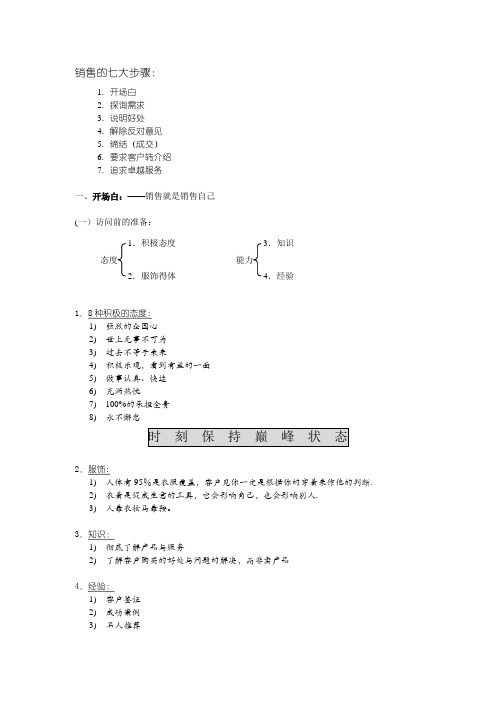 销售七大步骤