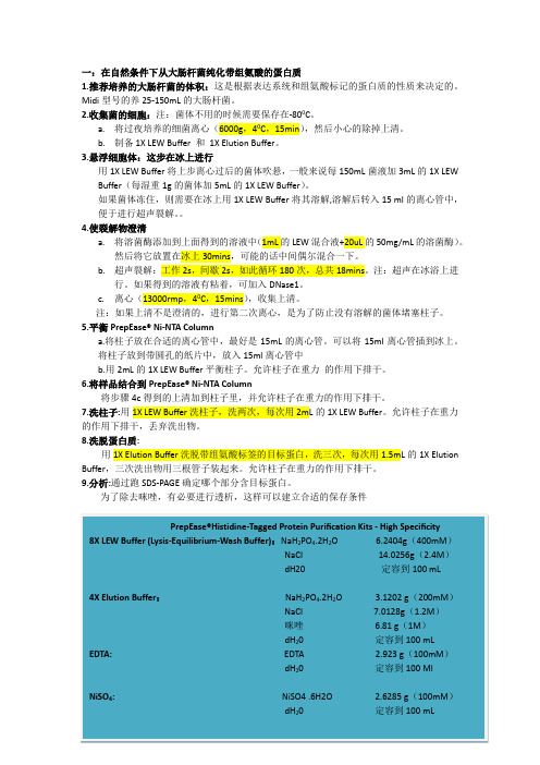 融合his-tag蛋白质纯化步骤(英文翻译)