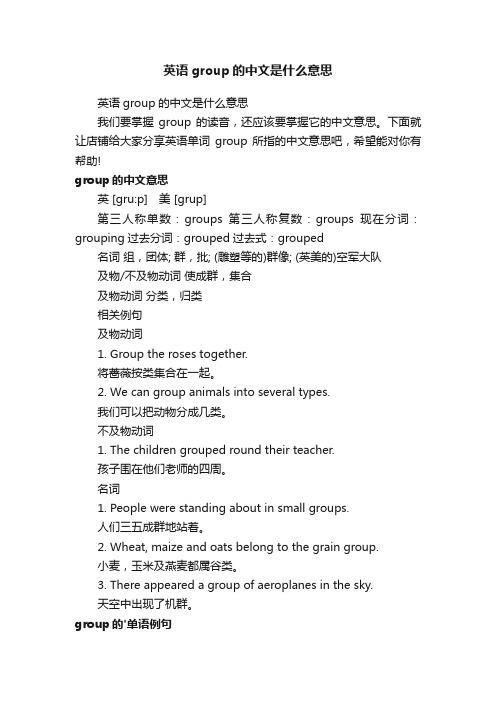 英语group的中文是什么意思