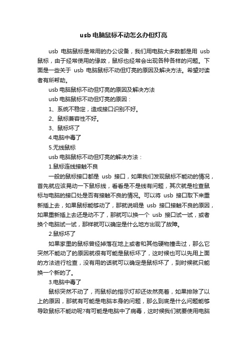 usb电脑鼠标不动怎么办但灯亮