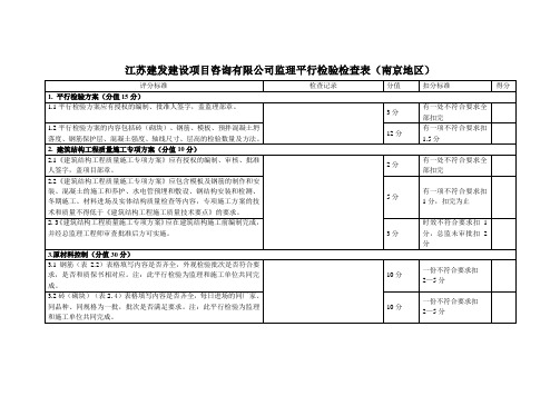 平行检验检查表(2009)