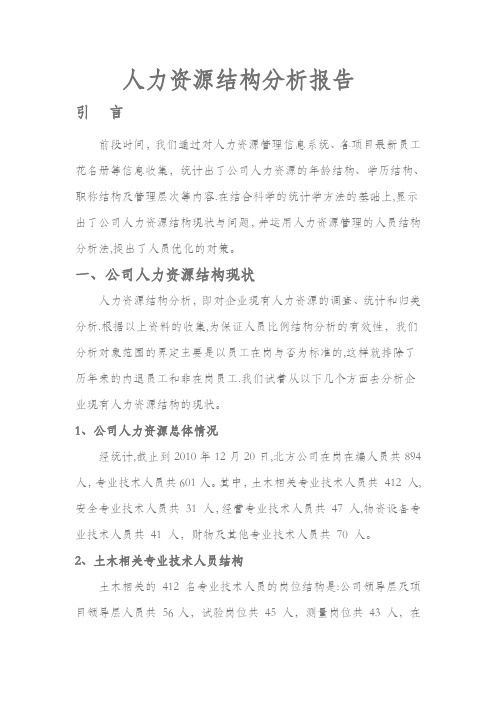 公司人力资源结构分析