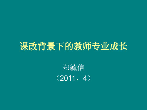 课改背景下的教师专业成长