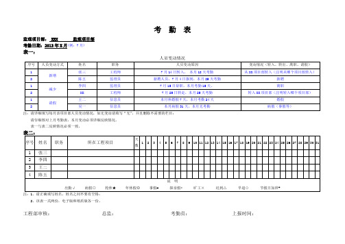 监理考勤表版本