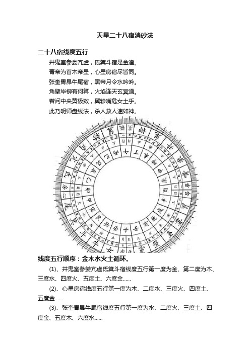 天星二十八宿消砂法