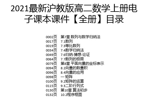 2021最新沪教版高二数学上册电子课本课件【全册】