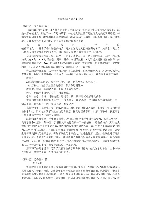 《找骆驼》(优秀14篇)