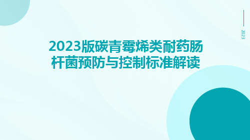 2023版碳青霉烯类耐药肠杆菌预防与控制标准解读ppt课件