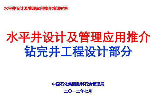 水平井设计及管理应用推介