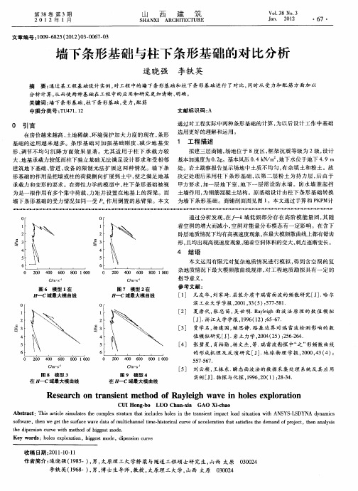 墙下条形基础与柱下条形基础的对比分析