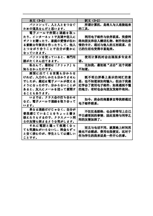 修订版新编日语第三册第二课本文+课文翻译