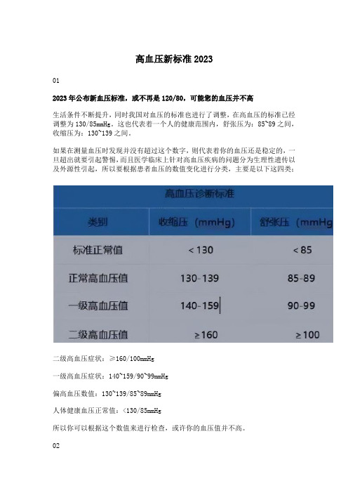 高血压新标准2023