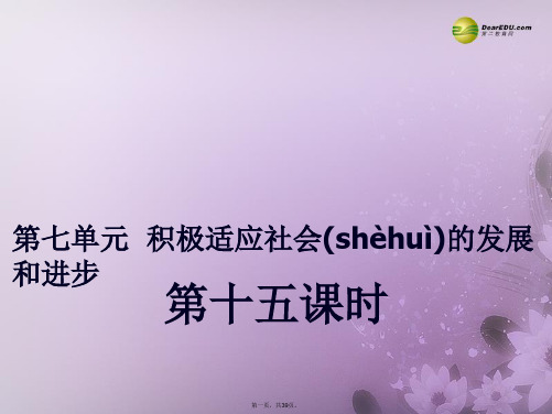 中考思想品德第一轮复习 第十五课时 第七单元 积极适应社会的发展和进步课件