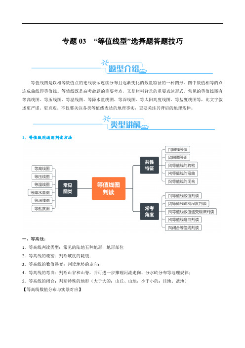 2024年高考地理二轮热点题型归纳与变式演练：专题03  “等值线型”选择题答题技巧  (解析版)