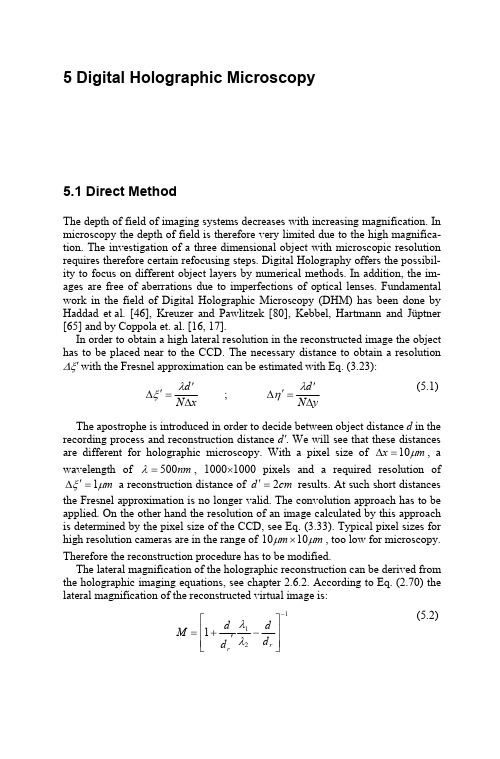 DigitalHolographicMicroscopy