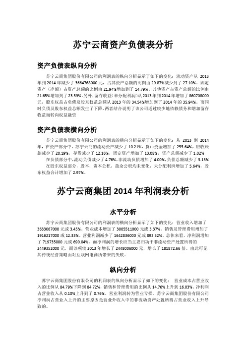 苏宁云商2014年年报分析