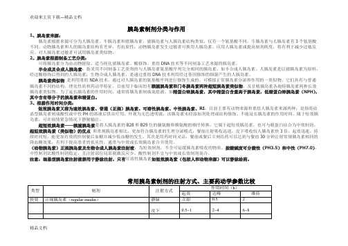 胰岛素制剂的分类和使用