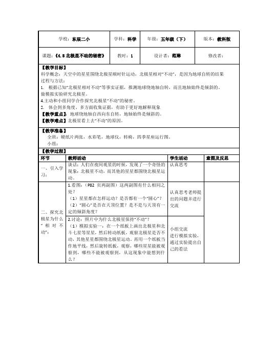 4.5北极星不动的秘密。