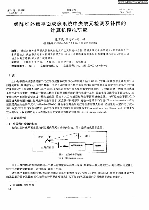 线阵红外焦平面成像系统中失效元检测及补偿的计算机模拟研究