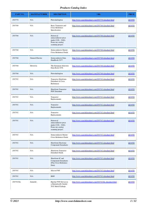 2N5779和2N5780产品数据表说明书