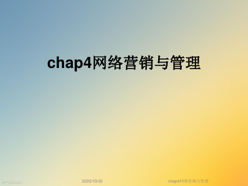 chap4网络营销与管理