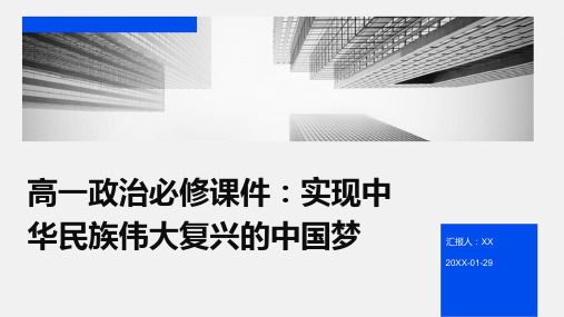 高一政治必修课件：实现中华民族伟大复兴的中国梦